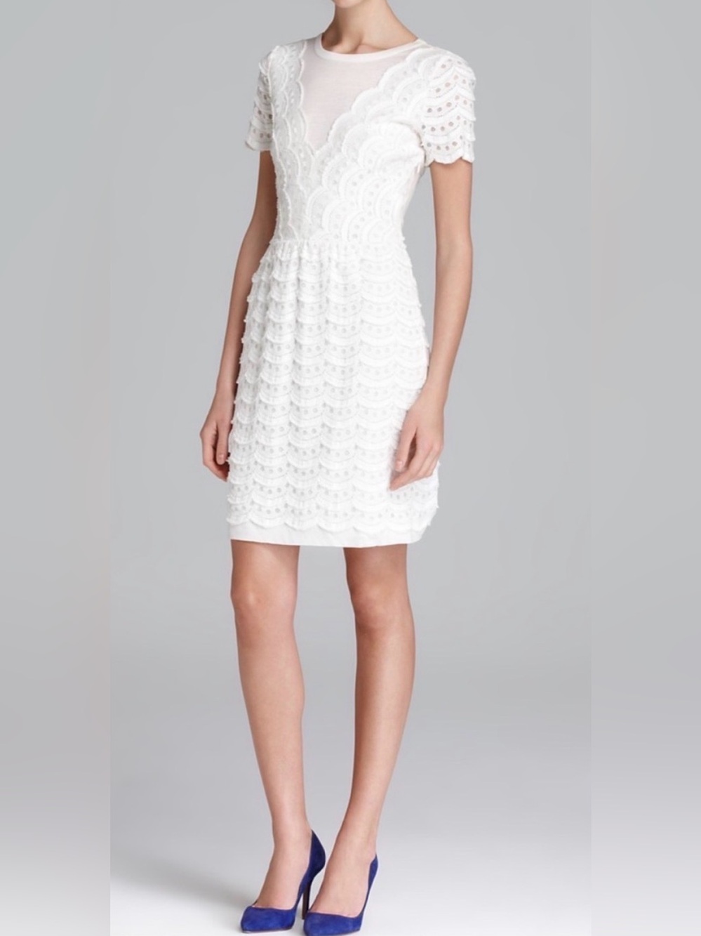 Marc by Marc Jacobs White Scalloped Dress